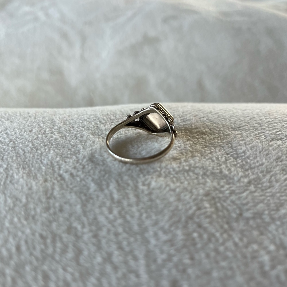 🤍 euc | rose quartz intricate silver design ring - Picture 3 of 4